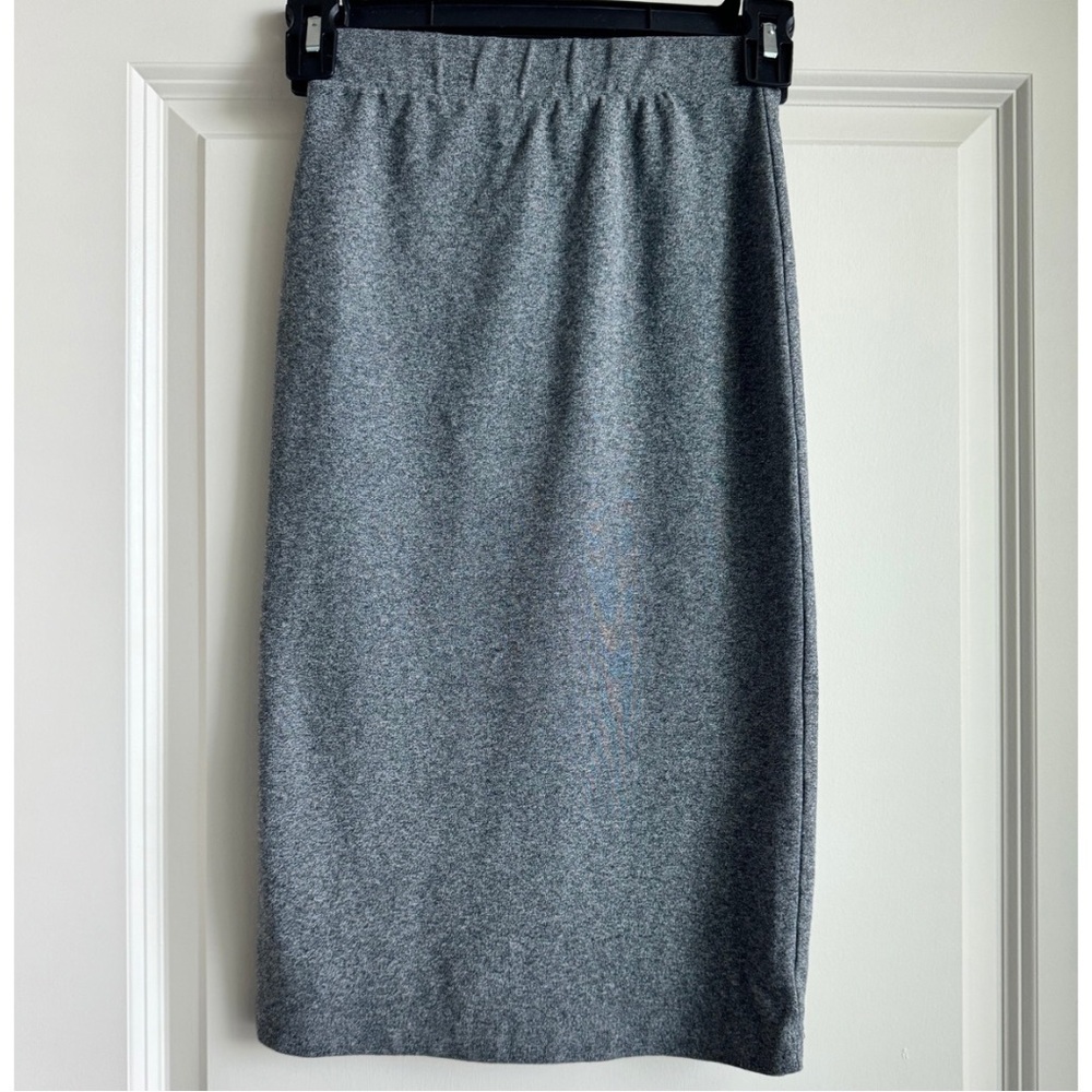 H&M XS Heather Dark Gray Women's Pencil Skirt Midi Skirt Office Skirt Work Skirt
